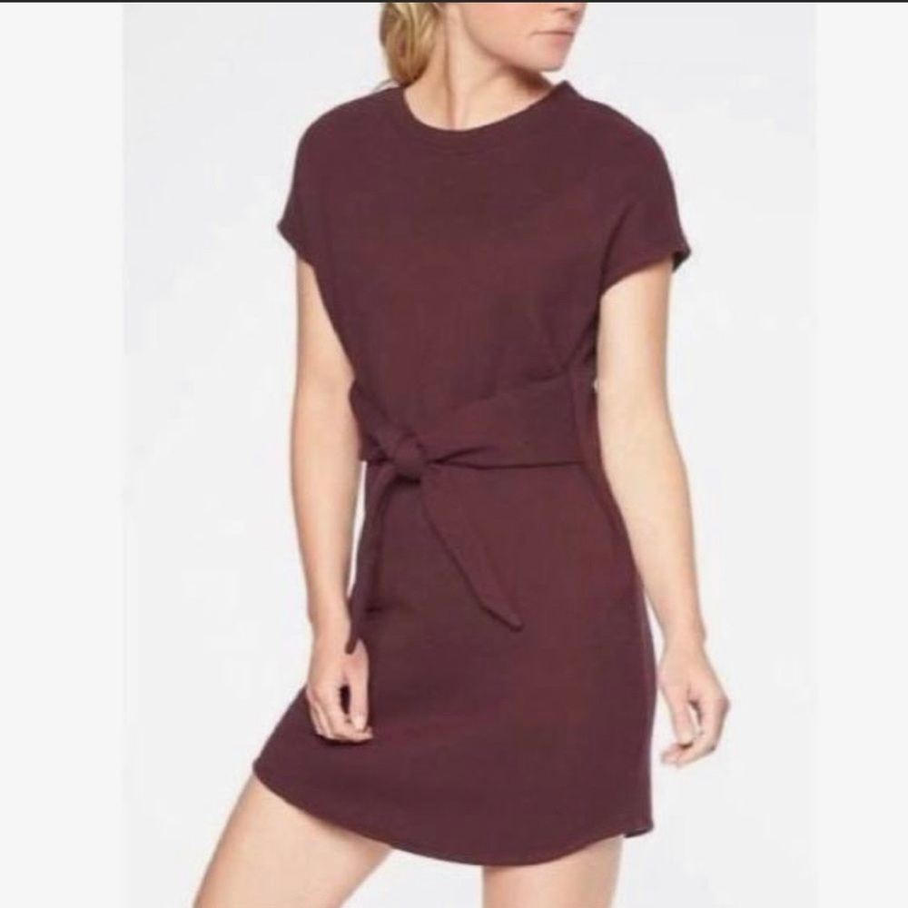 Athleta Embrace Sweatshirt Dress Auberge Burgundy/Wine Size Small